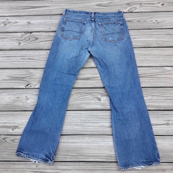 Vintage Jeans Bootcut Handcrafted All Cotton Classic Straight Leg Blue 34W 34L - Picture 14 of 15